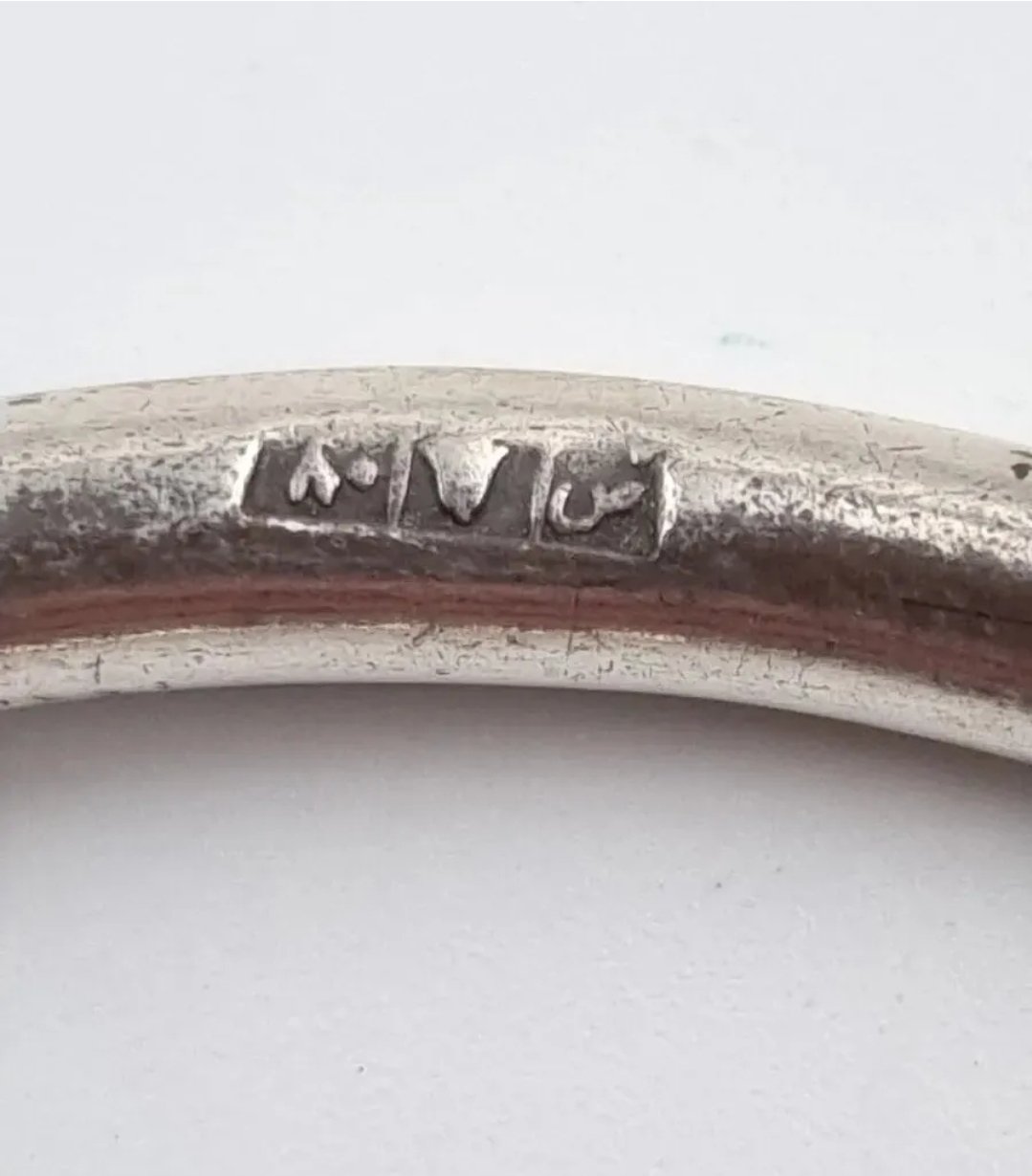 Egyptian Silver Nubian Cuff Bangle Handmade in Egypt. 800 Silver c 1965 / 67 - Image 4