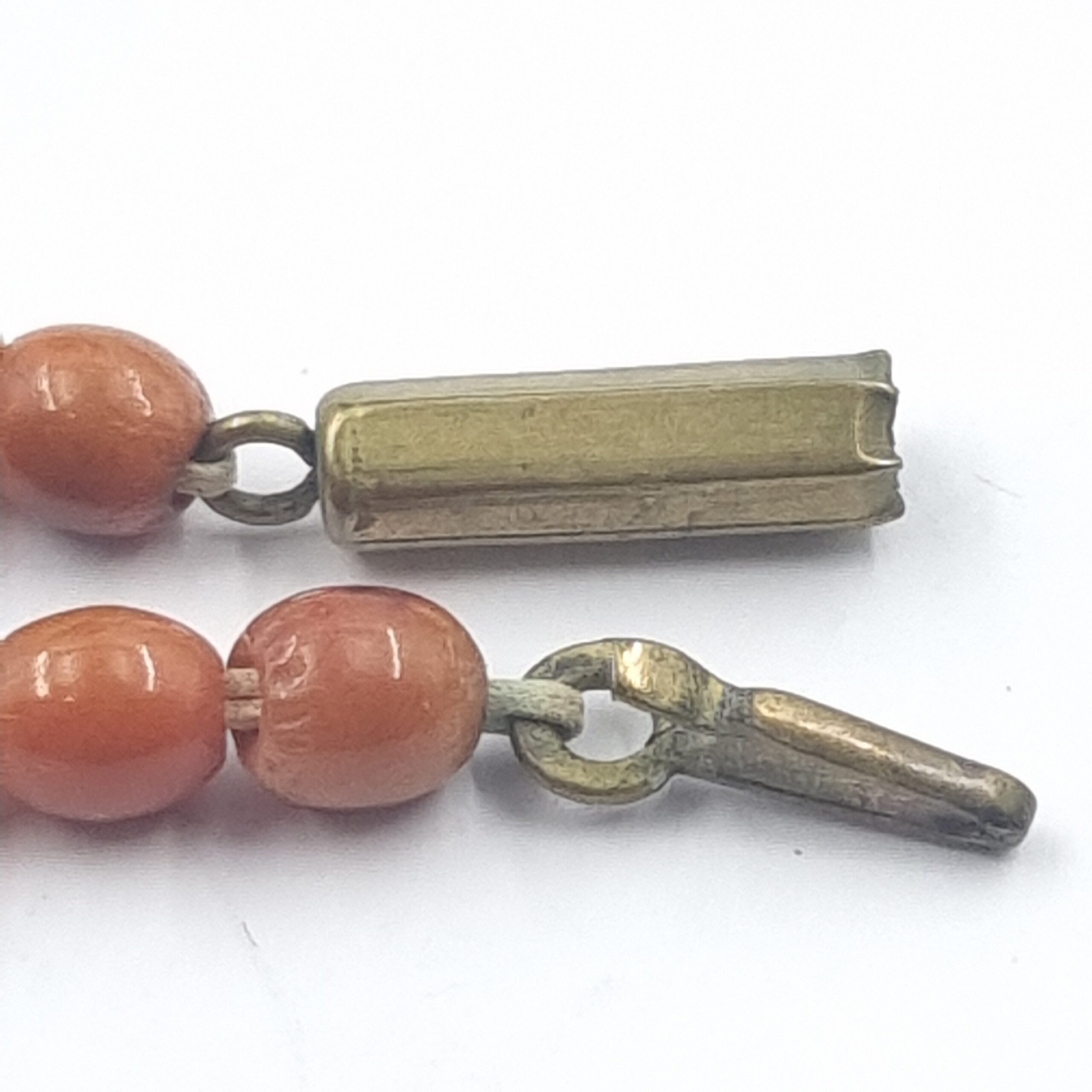 Antique Coral Necklace Red Coral Beads Very Long c 1920s - Image 3