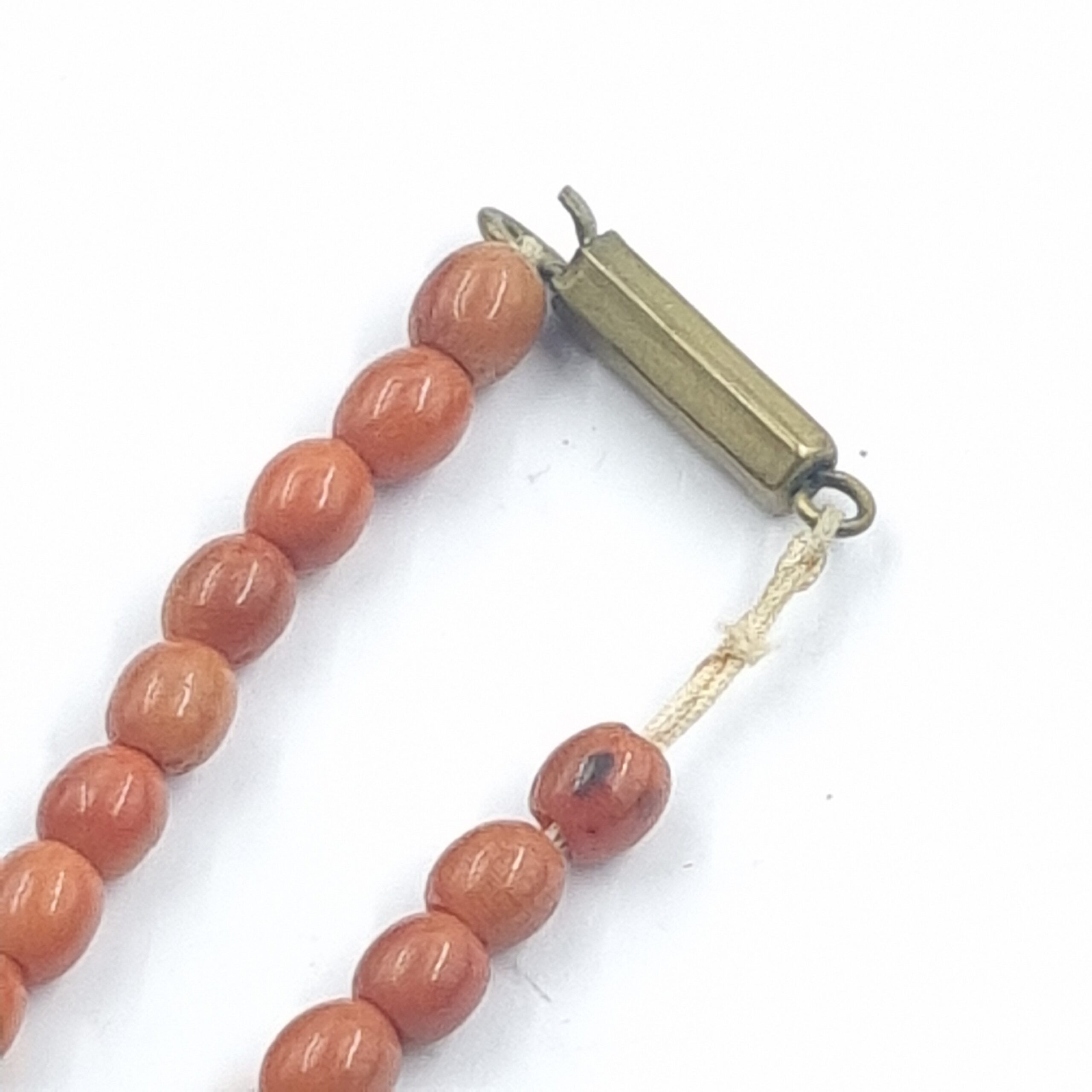 Antique Coral Necklace Red Coral Beads Very Long c 1920s - Image 4