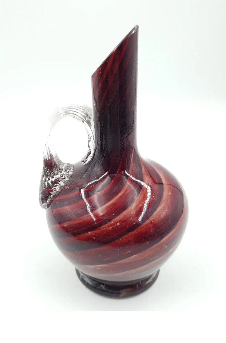 Cased Glass Jug Signed