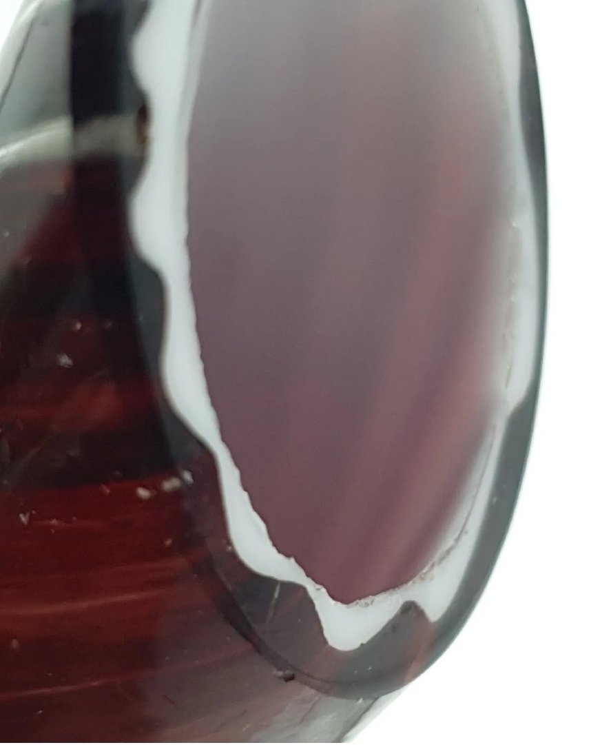 Cased Glass Jug Signed in Red & White Swirl Design & Applied Handle. - Image 8