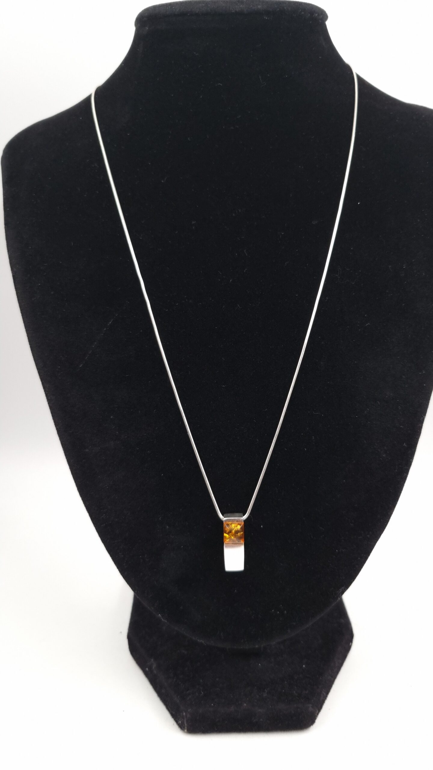 Einer Fehrn Baltic Amber Pendant in Sterling Silver Danish Modernist - Image 2