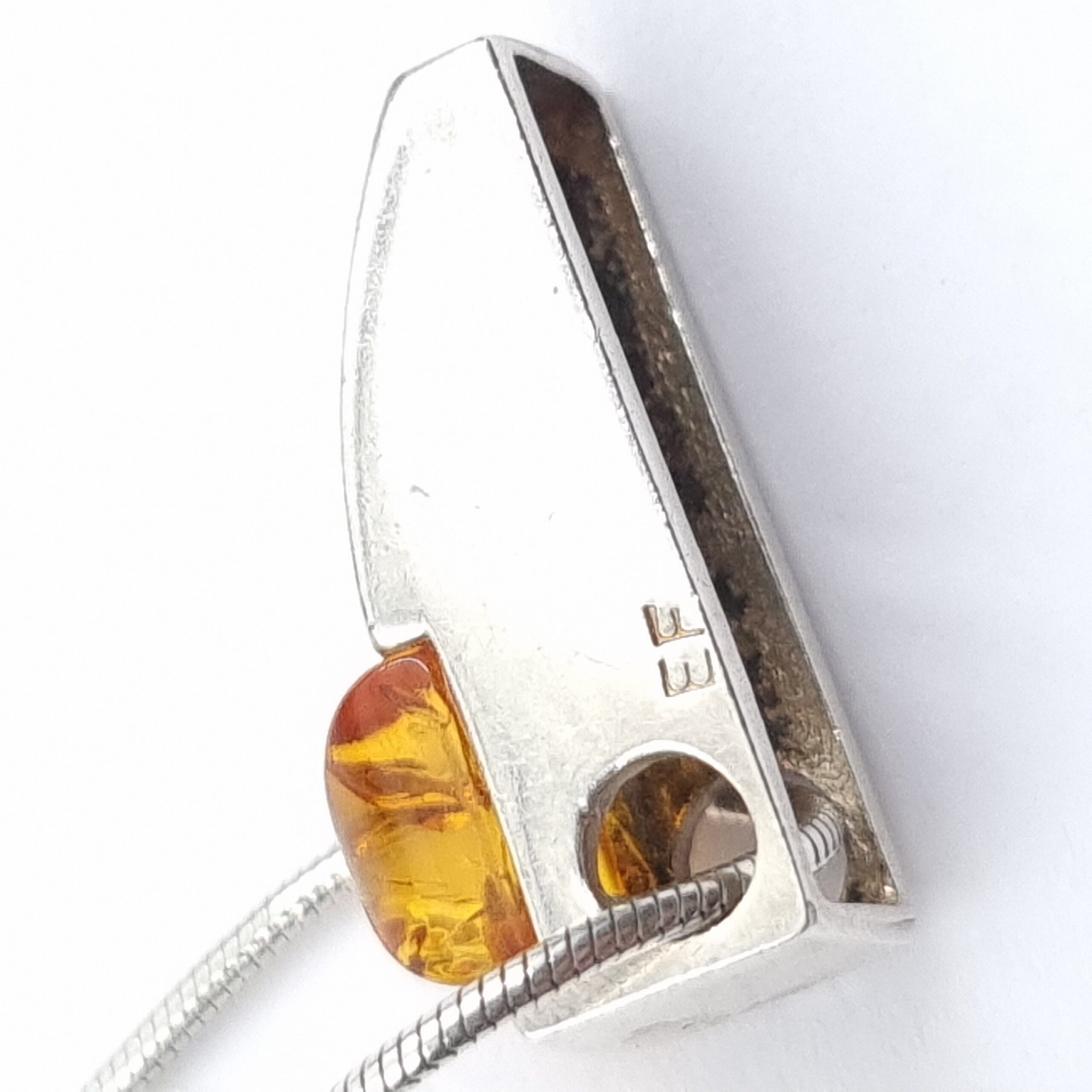 Einer Fehrn Baltic Amber Pendant in Sterling Silver Danish Modernist - Image 5