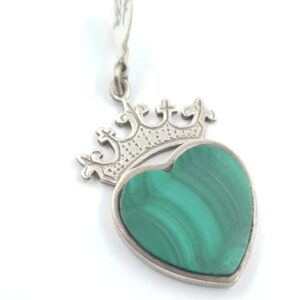 Magnus Maximus Silver Malachite Heart Pendant
