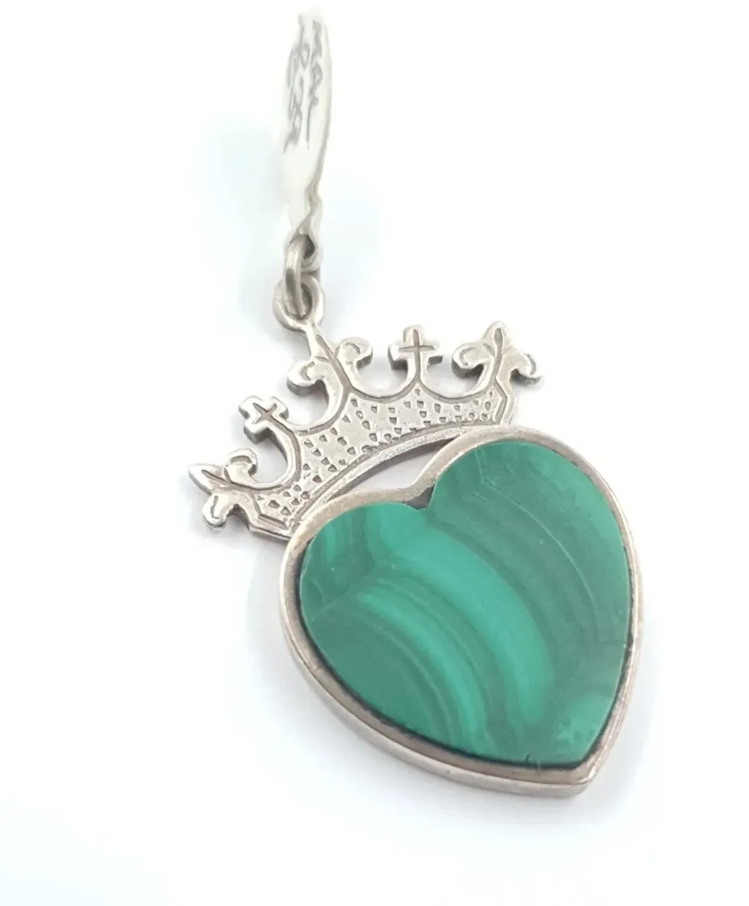Magnus Maximus Silver Malachite Heart Pendant