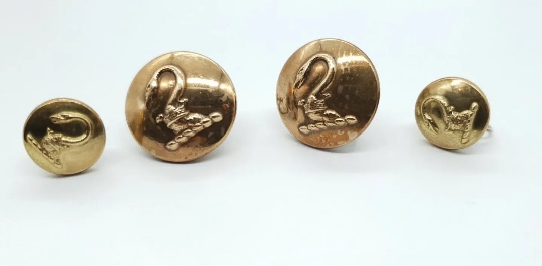 Antique Livery Buttons Serpent Dragon