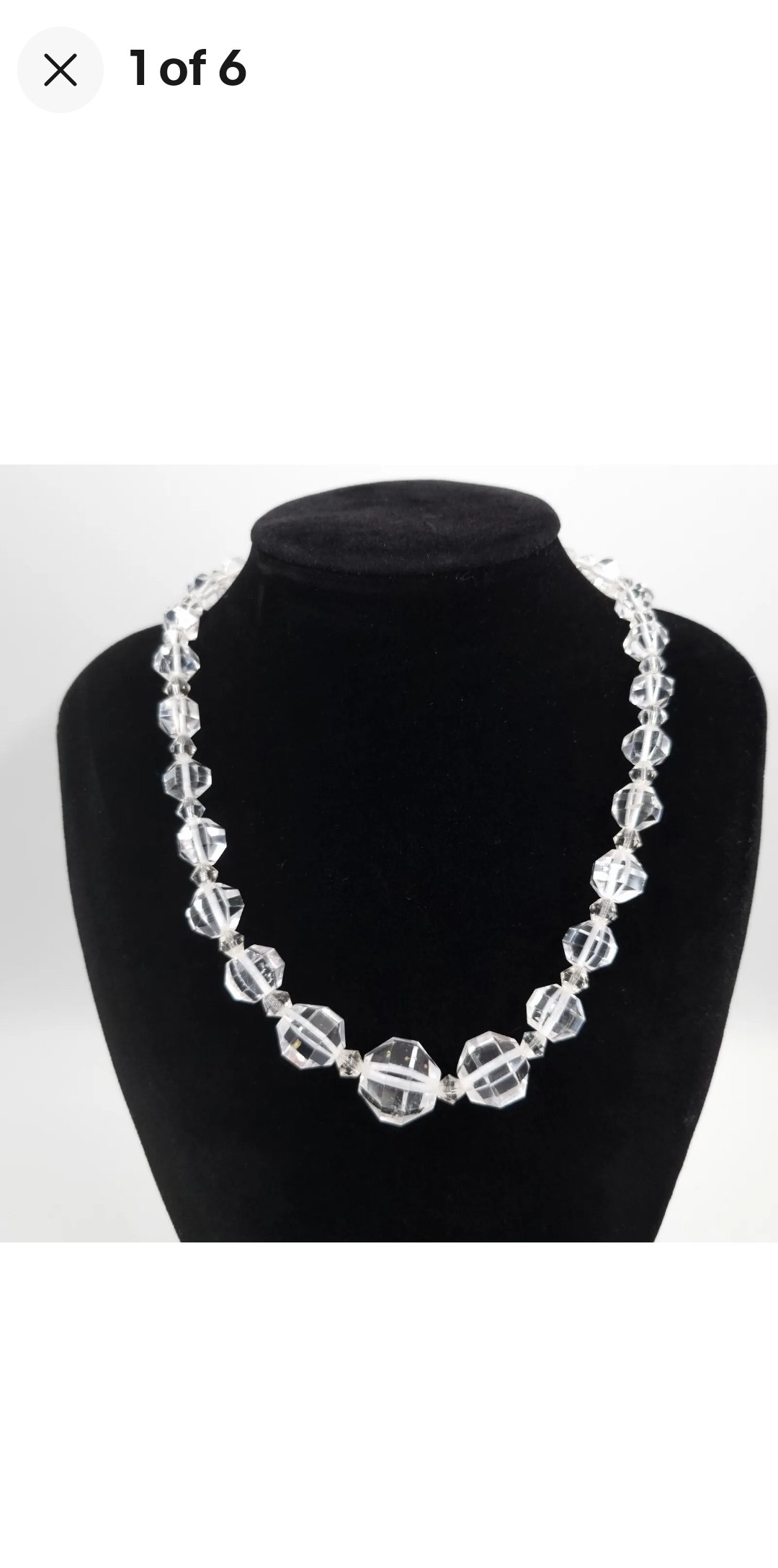 Art Deco Rock Crystal Bead Necklace