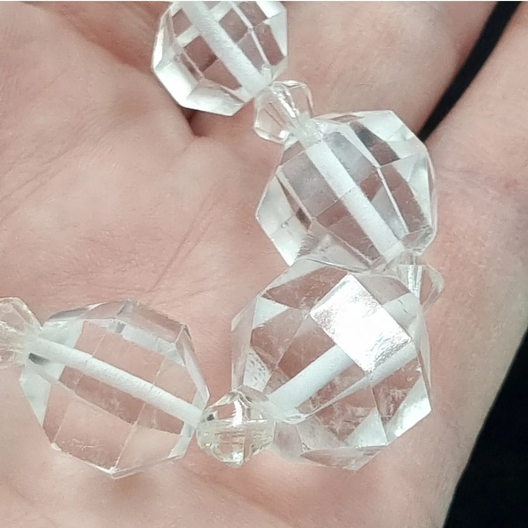 Art Deco Rock Crystal Bead Necklace Made In Czechoslovakia - Image 3