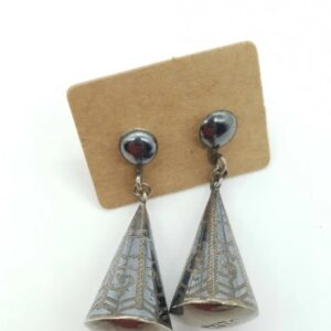 Silver Cone Shape Dangle Earrings