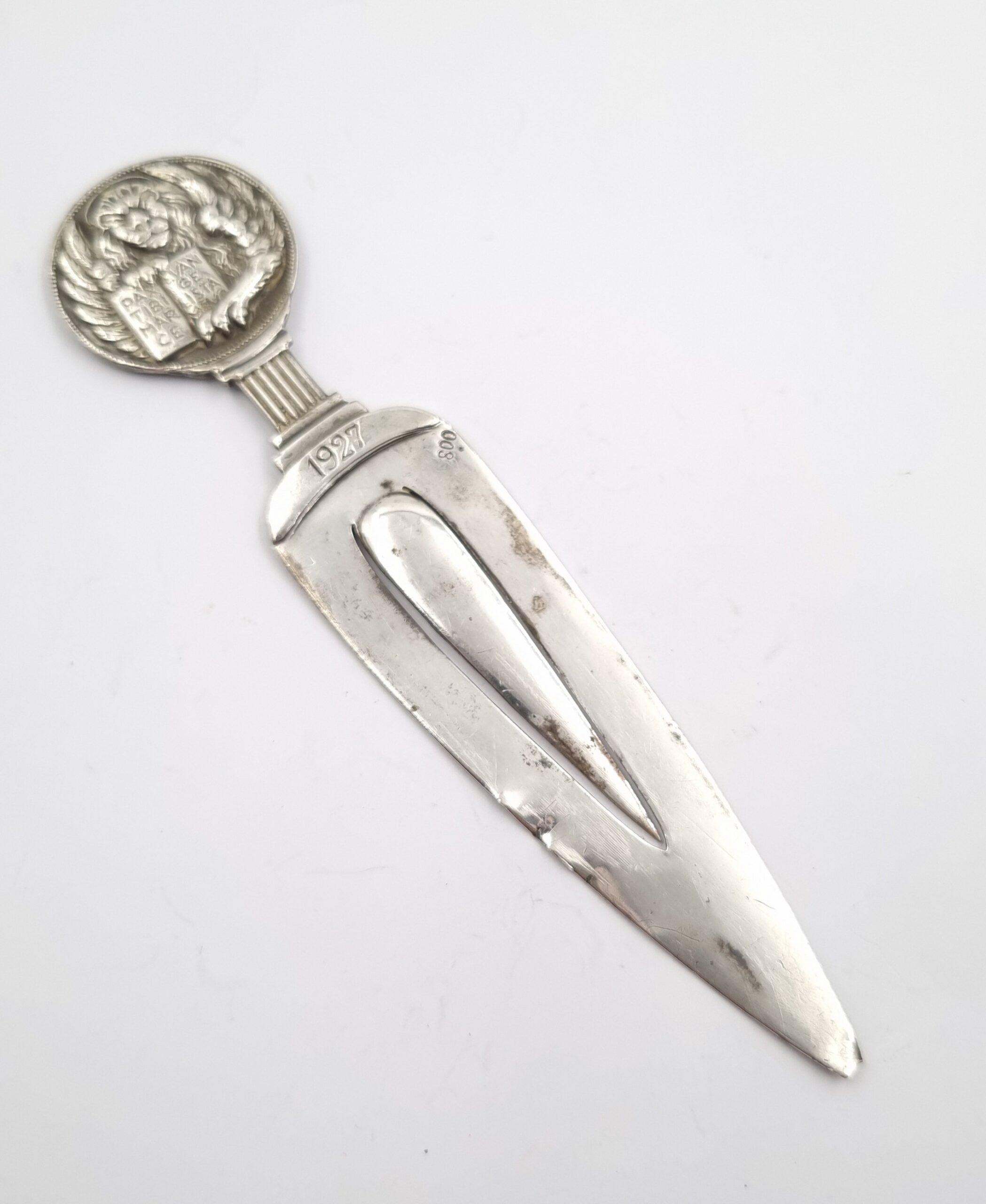 Silver Rome Bookmark SPQR She Wolf 800 Silver dated 1927 - Image 2