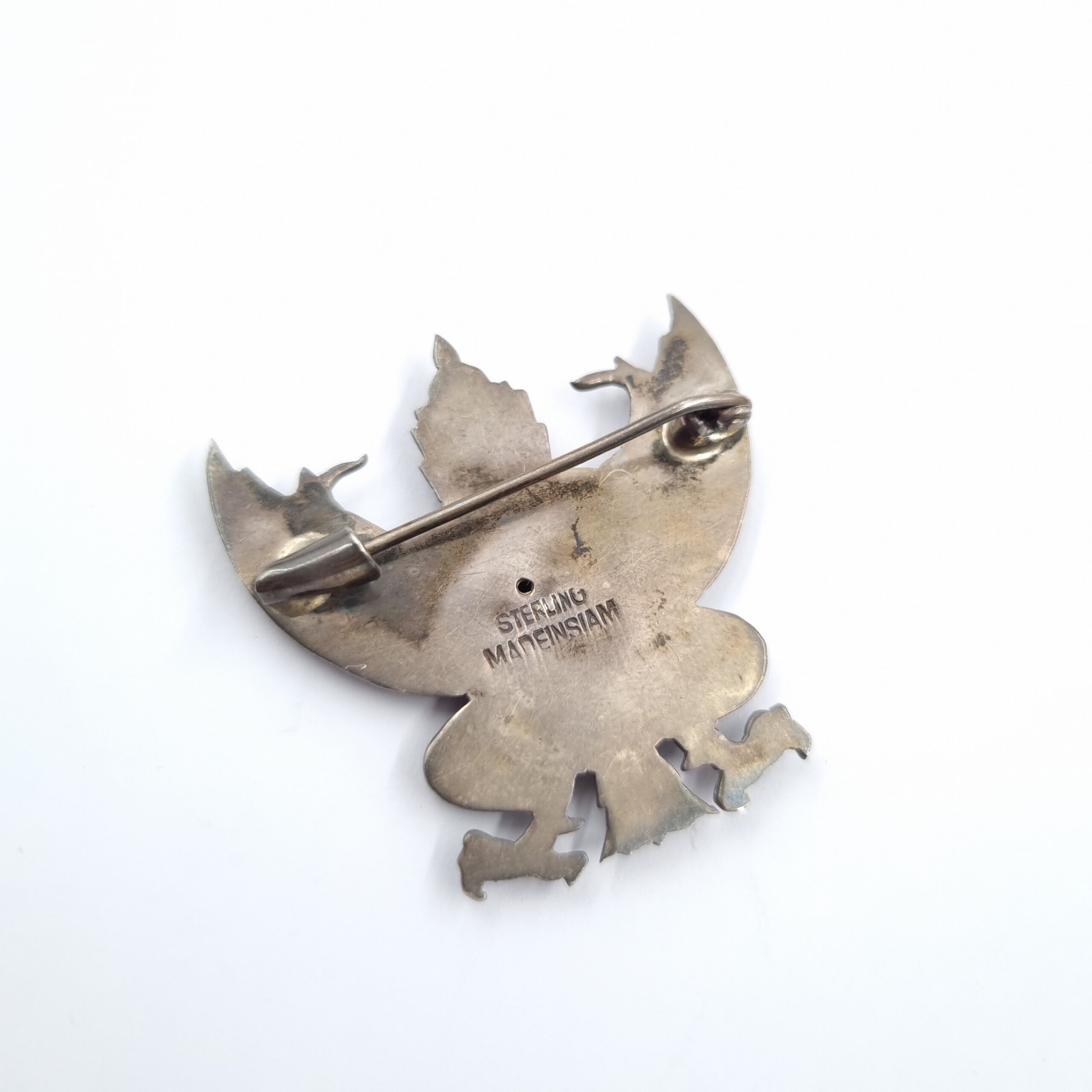 Vintage Sterling Silver Garuda Brooch from Siam Hindu Deity - Image 2