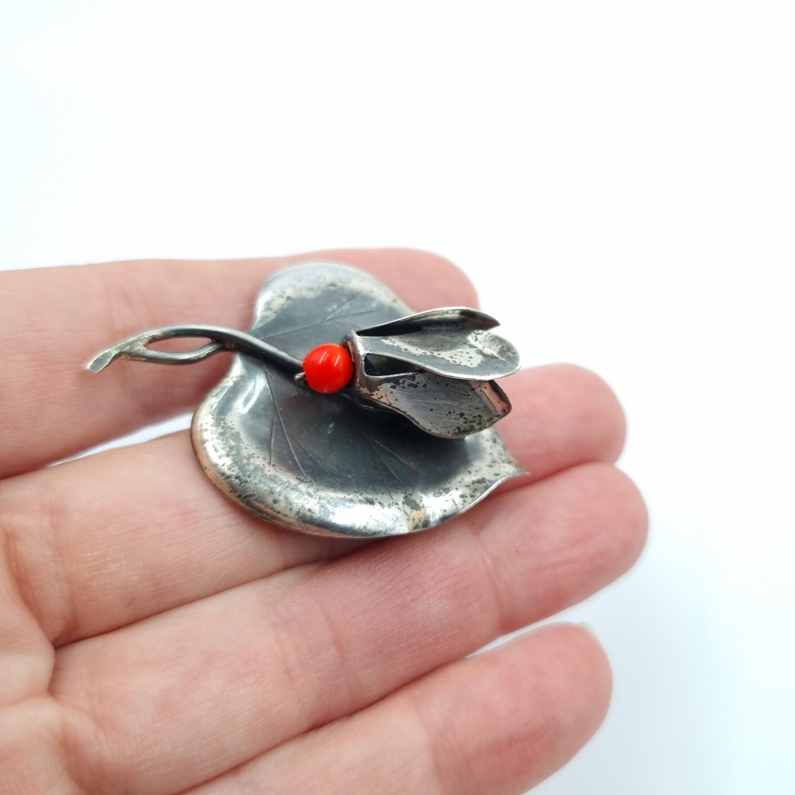 Hans Teppich Silver Brooch c1950s Modernist Made in Jerusalem - Image 3