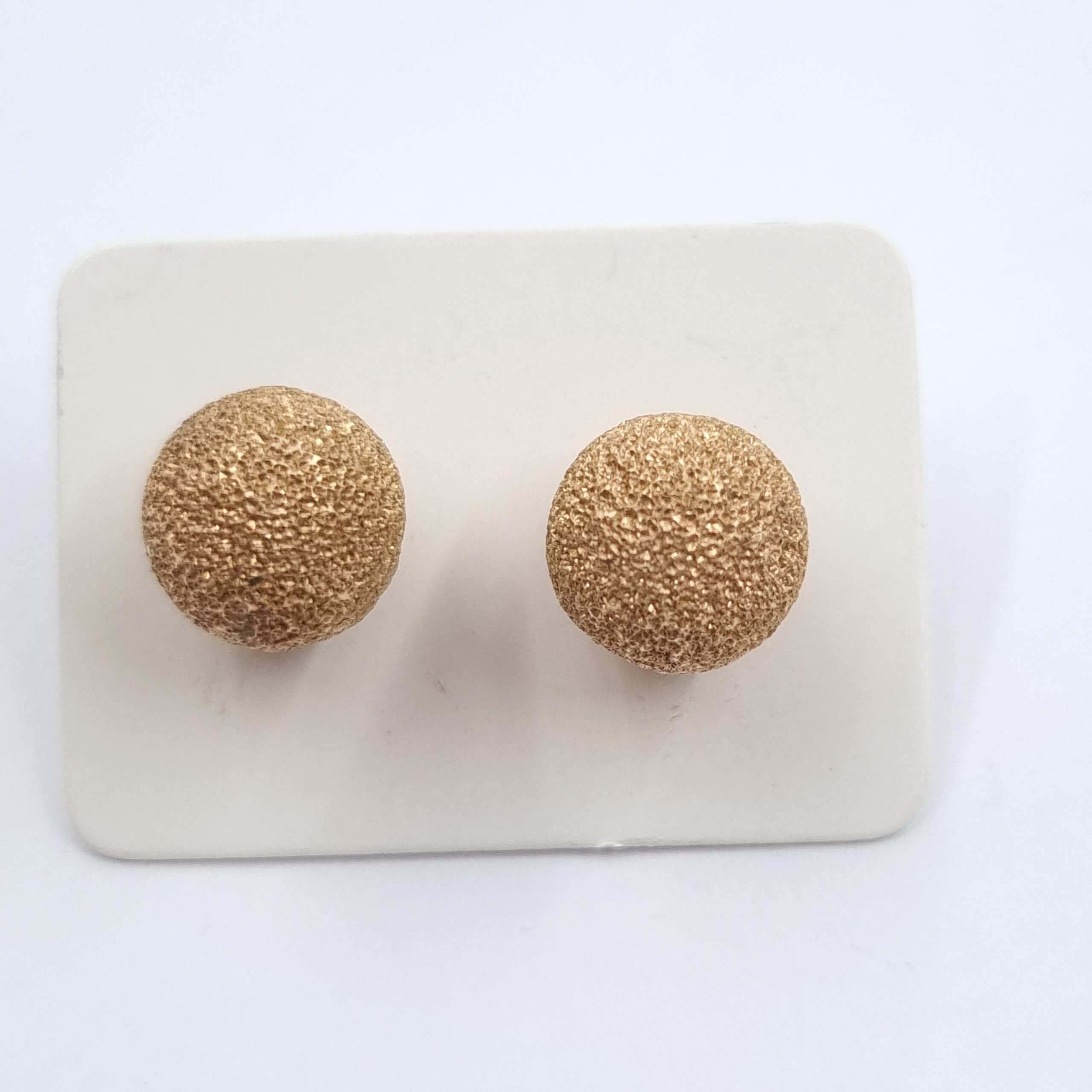 9ct Gold Frosted Ball Stud Earrings