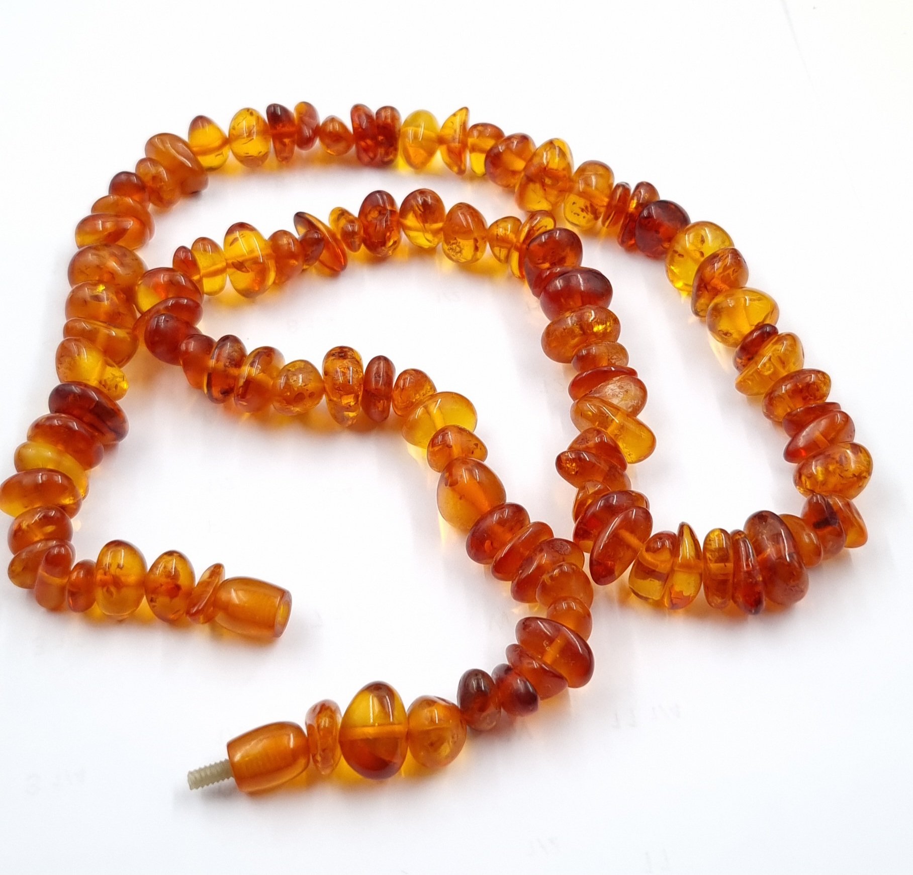 Vintage Baltic Amber Necklace with Large Beads & Hidden Clasp - Image 2