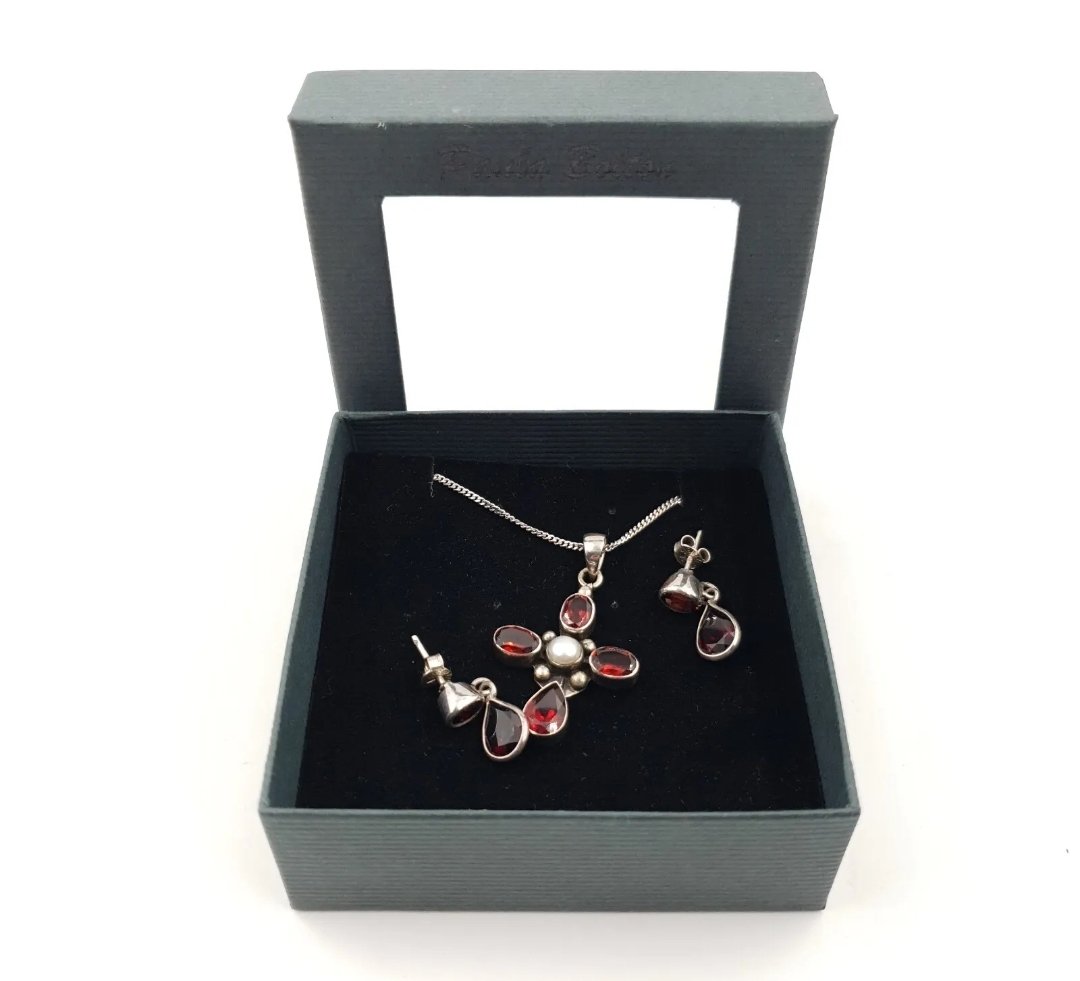 Paula Bolton Garnet Cross Pendant