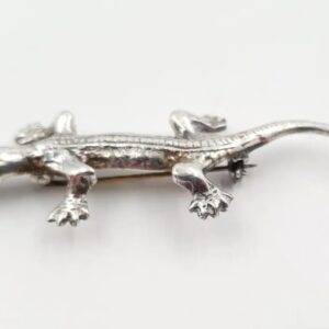 Vintage Lizard Brooch in Sterling Silver