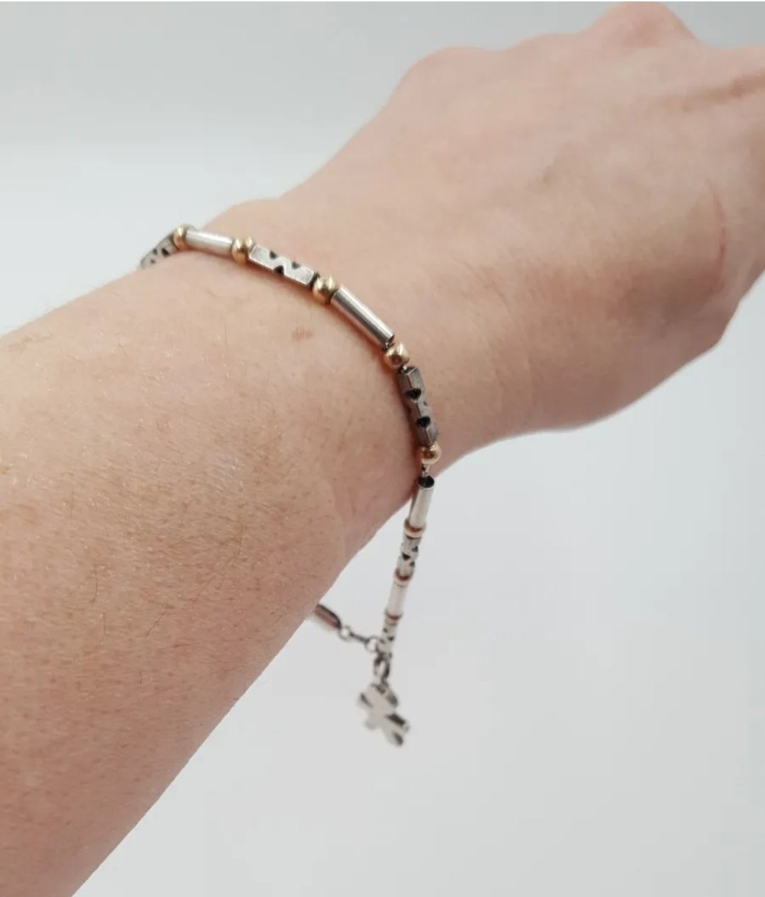 Vintage Alessi Girotondo King Kong Bracelet in Sterling Silver & Gold 9" - Image 2