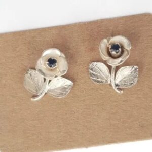Sapphire Rose Stud Earrings Rose