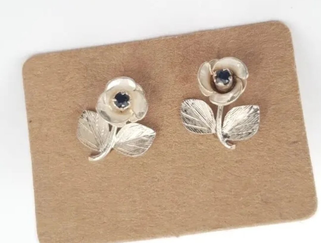Sapphire Rose Stud Earrings Rose