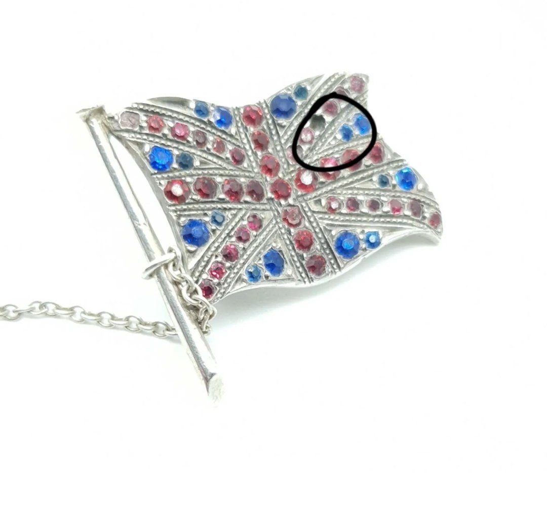 Antique Sterling Silver Union Jack Flag Brooch London 1914 H A Lazarus - Image 3