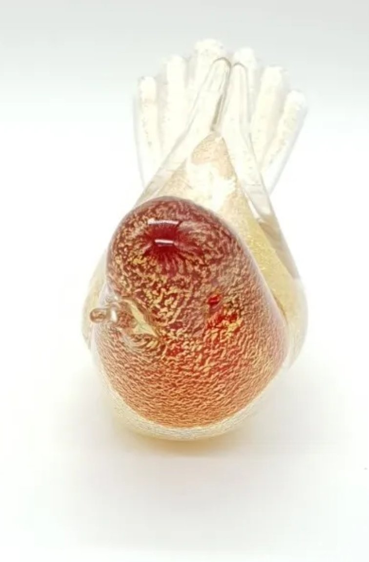 Murano Glass Bird Paperweight Attributed to Archimedes Seguso Gold Aventurine - Image 5