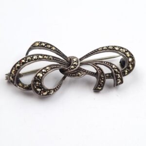 Vintage Scandinavian Silver Marcasite Brooch