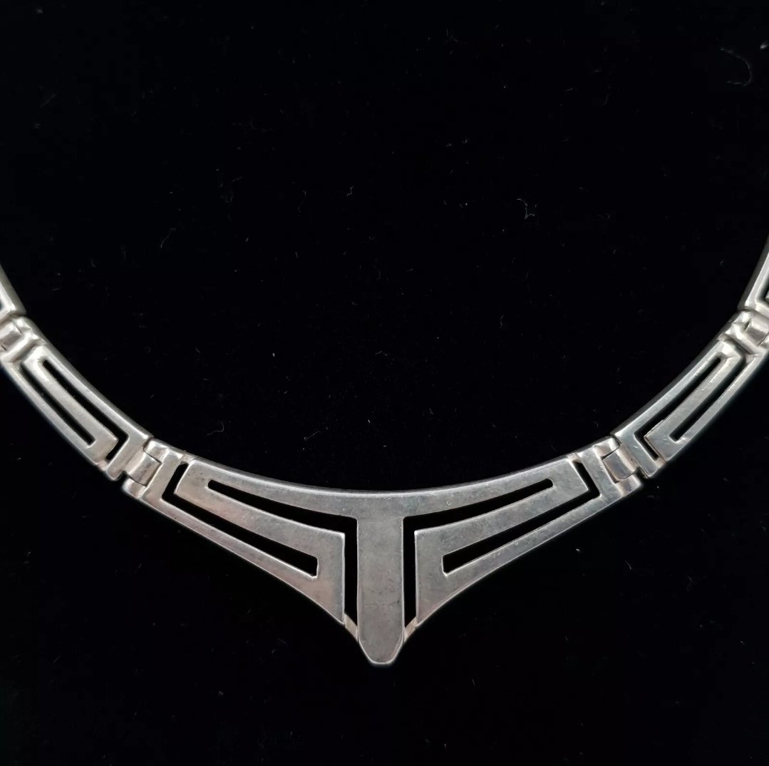 Greek Key Meander Necklace Sterling Silver Heavy Quality Jewellery - Image 3