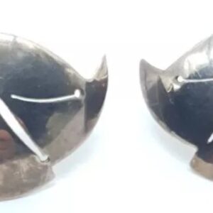 Large Modernist Sterling Silver Earrings Vintage 90s