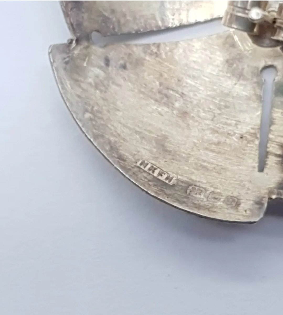 Large Modernist Sterling Silver Earrings Vintage 90s Hallmarked MKFH London 1990 - Image 3