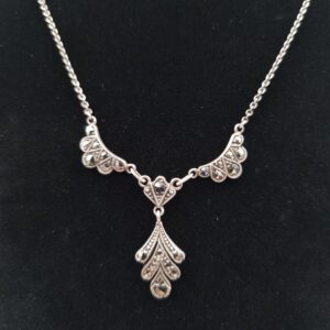 Art Deco Marcasite Necklace Sterling Silver