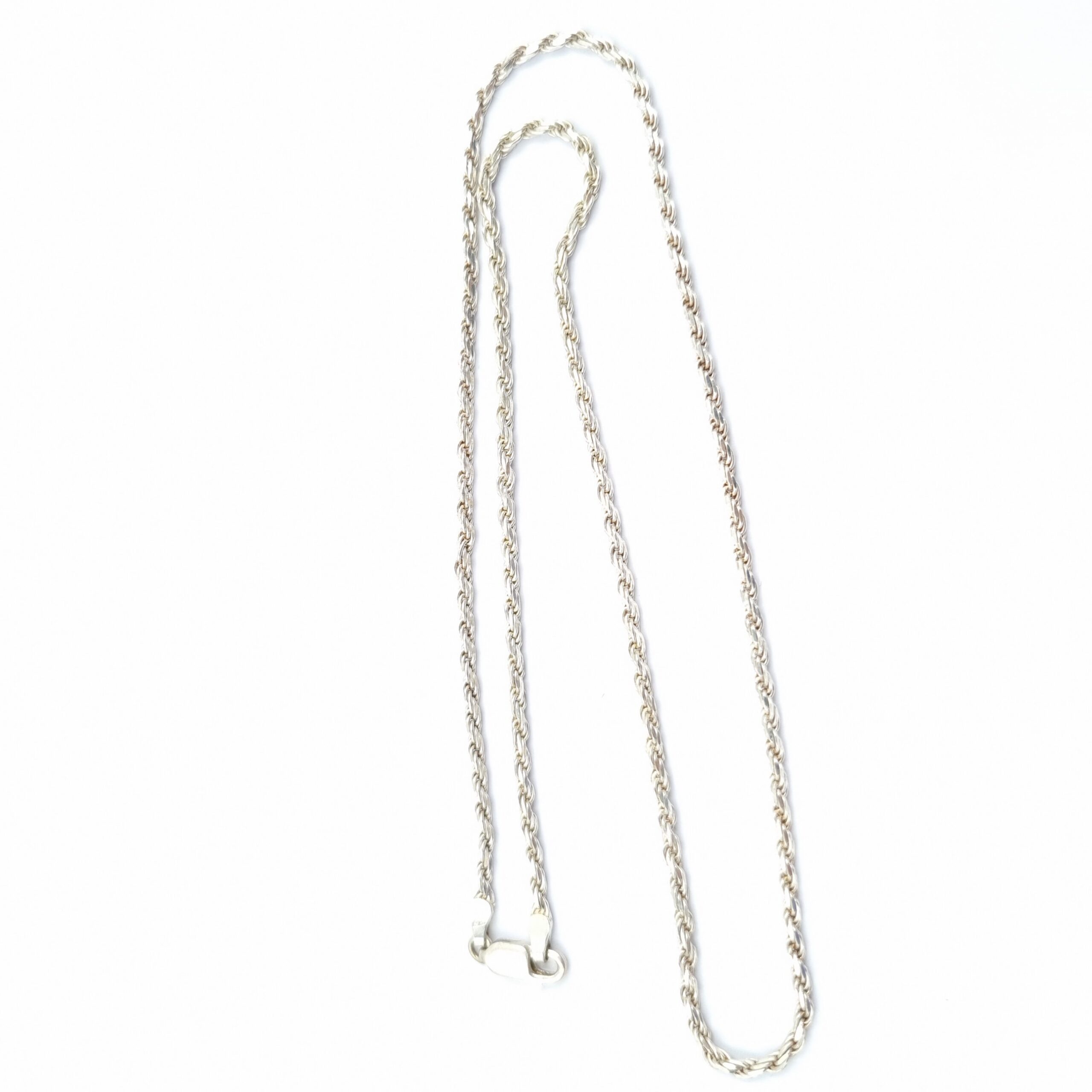 Italian Silver Rope Chain Necklace Sterling Silver 925 - Image 2