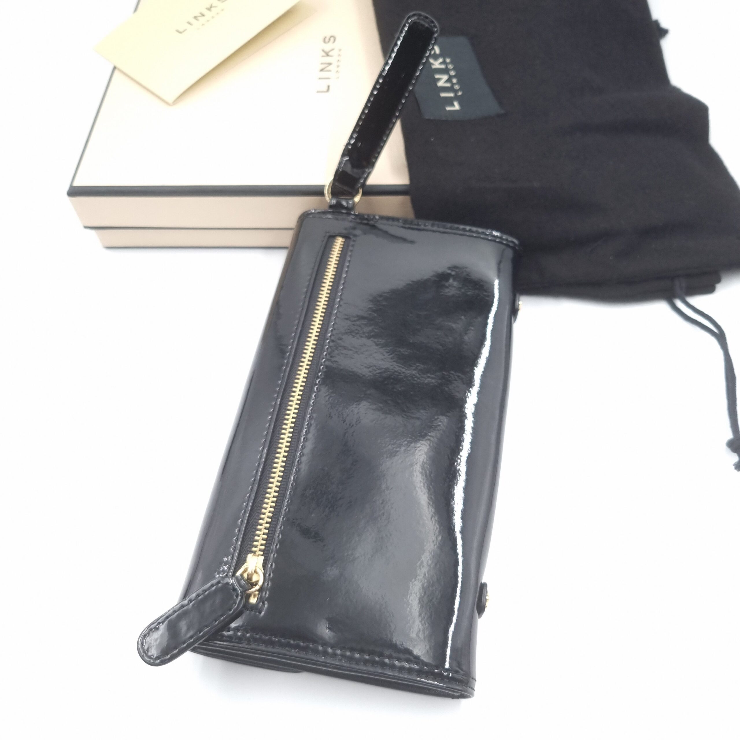 Links of London Wallet Purse Black Patent Leather in Bag & Boxed - Image 6