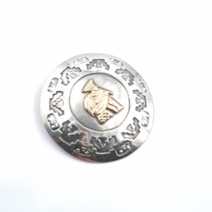 Inca Brooch Pendant Sterling Silver & 18K Gold