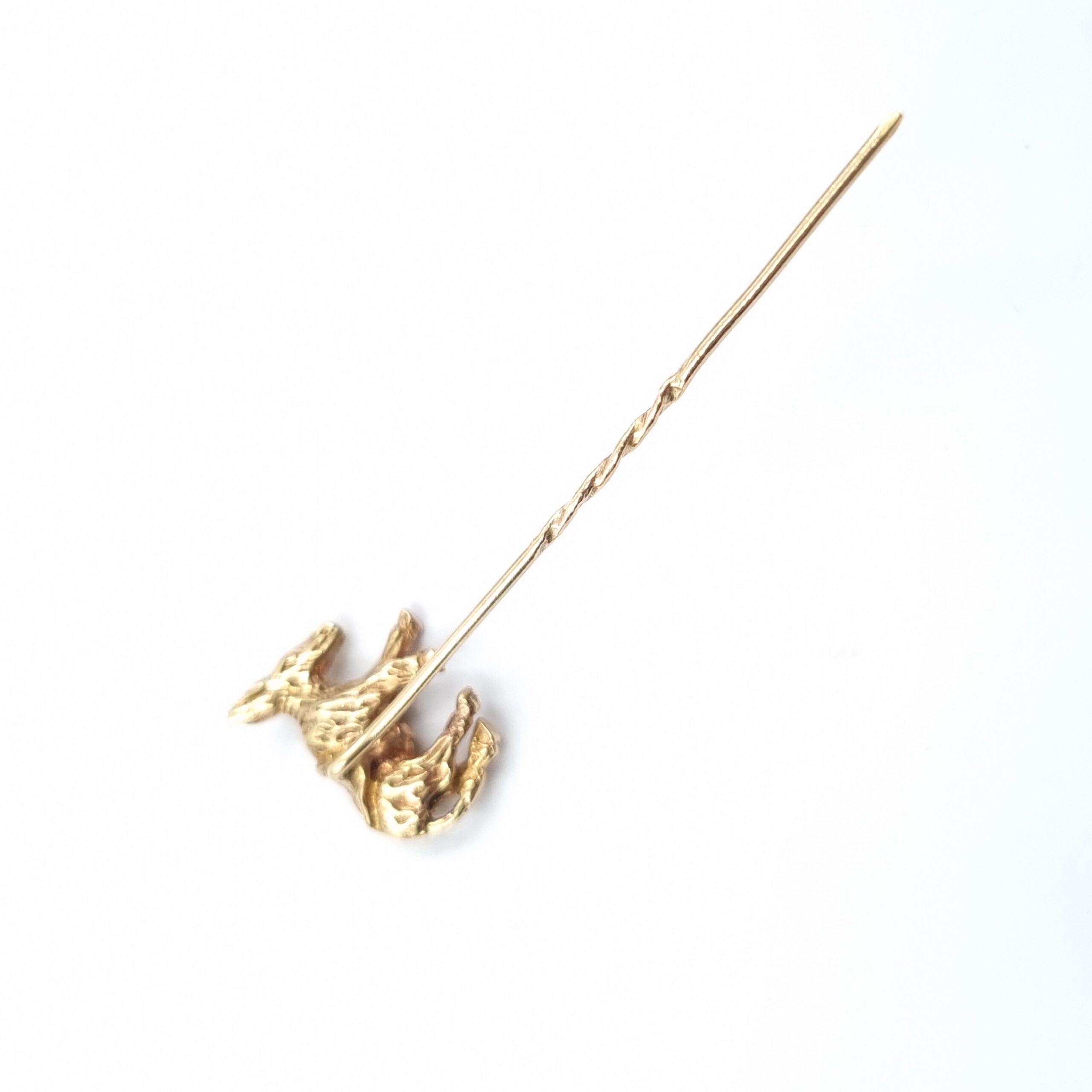 Antique Donkey Stick Pin 9ct Gold