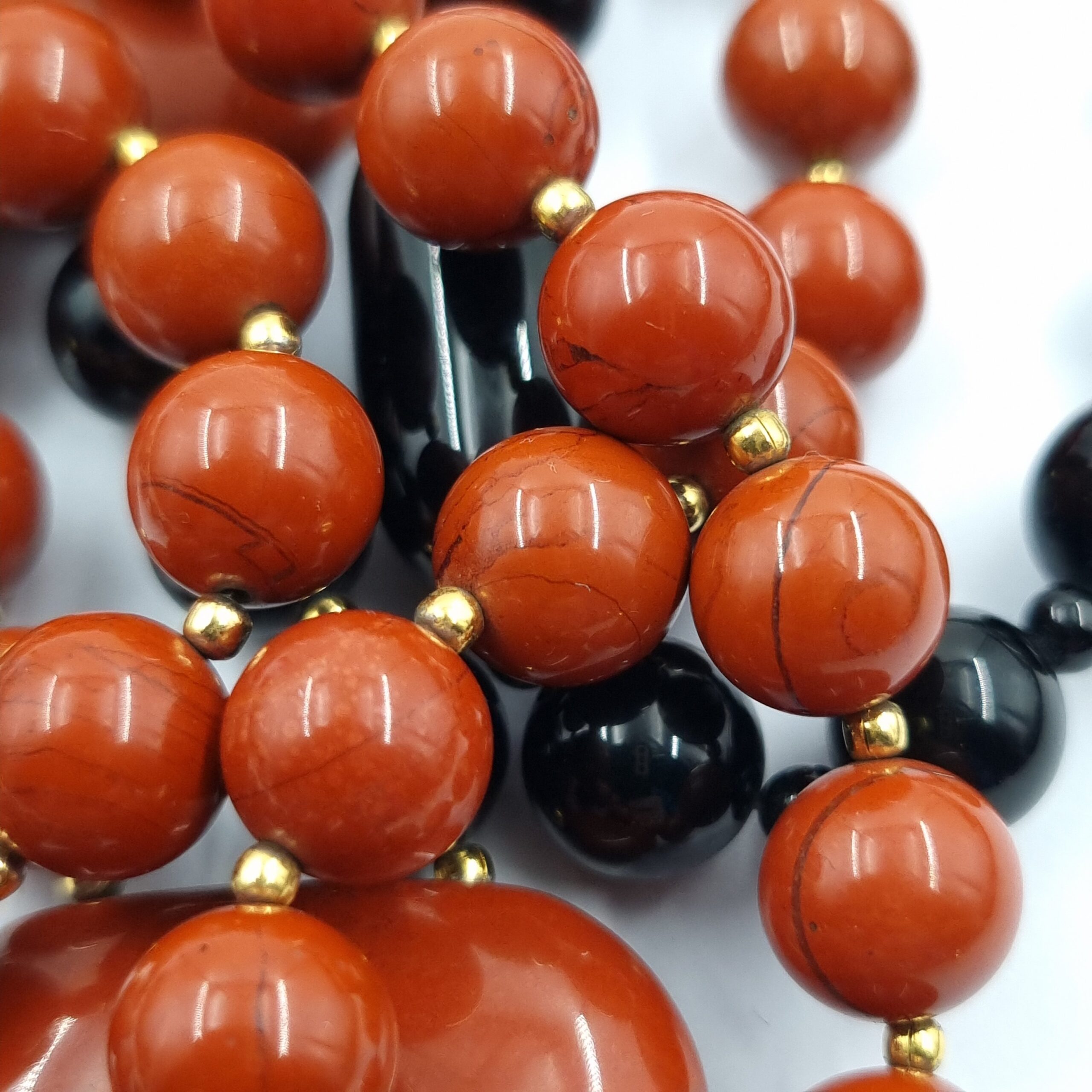 Vintage Kai Yin Lo Necklace & Earrings Set Jasper & Onyx - Image 6