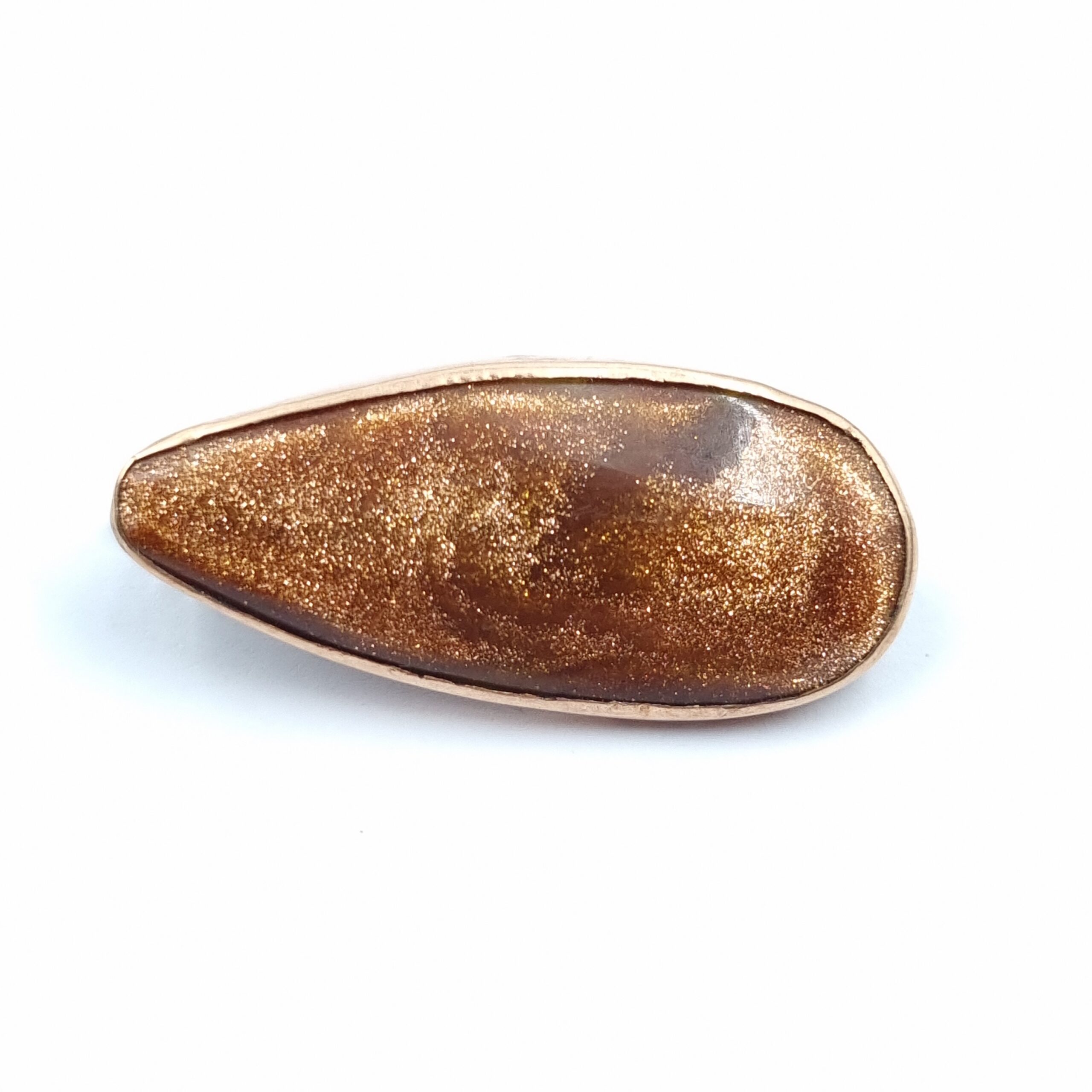 Antique Goldstone Brooch in Yellow Metal Mount