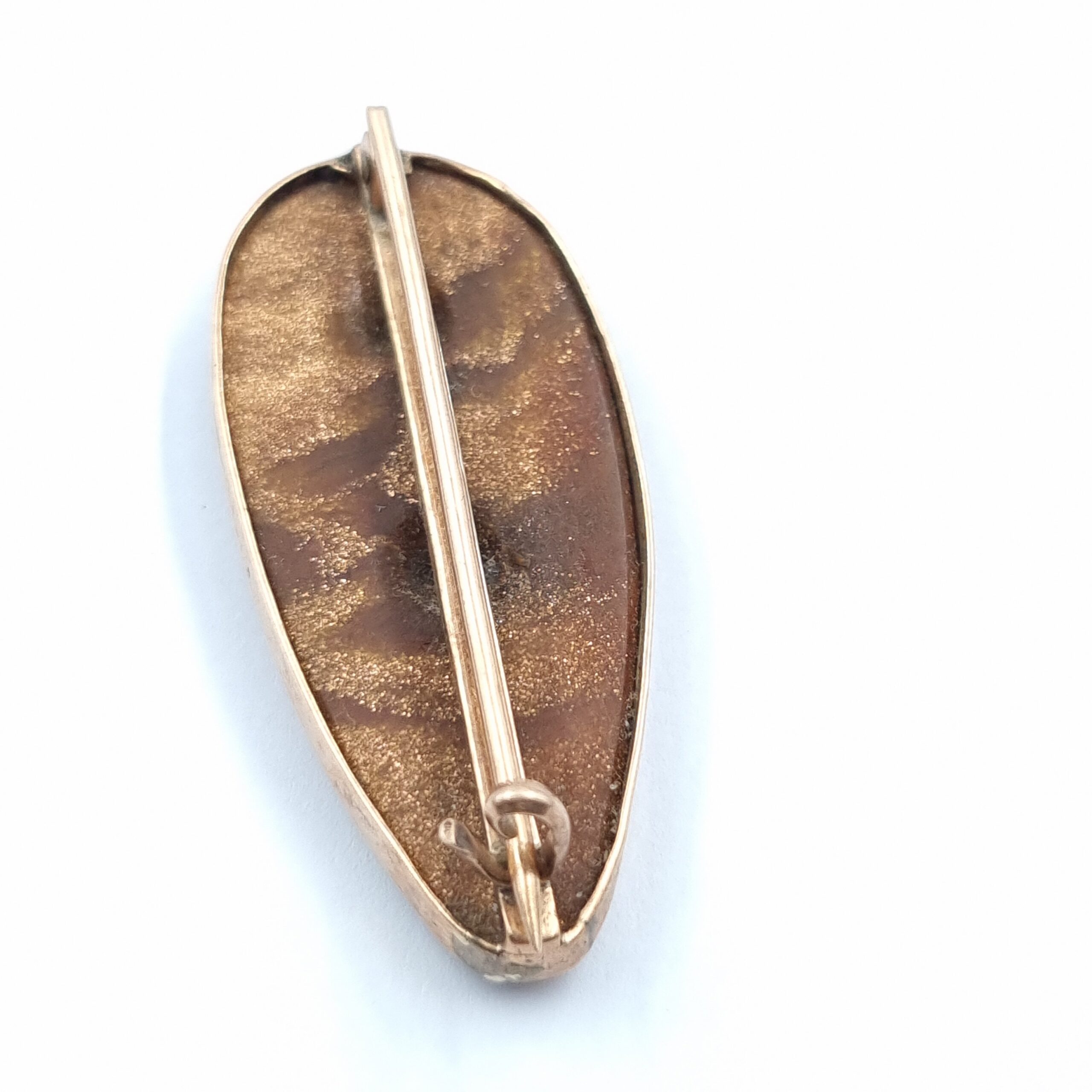 Antique Goldstone Brooch in Yellow Metal Mount - Image 2