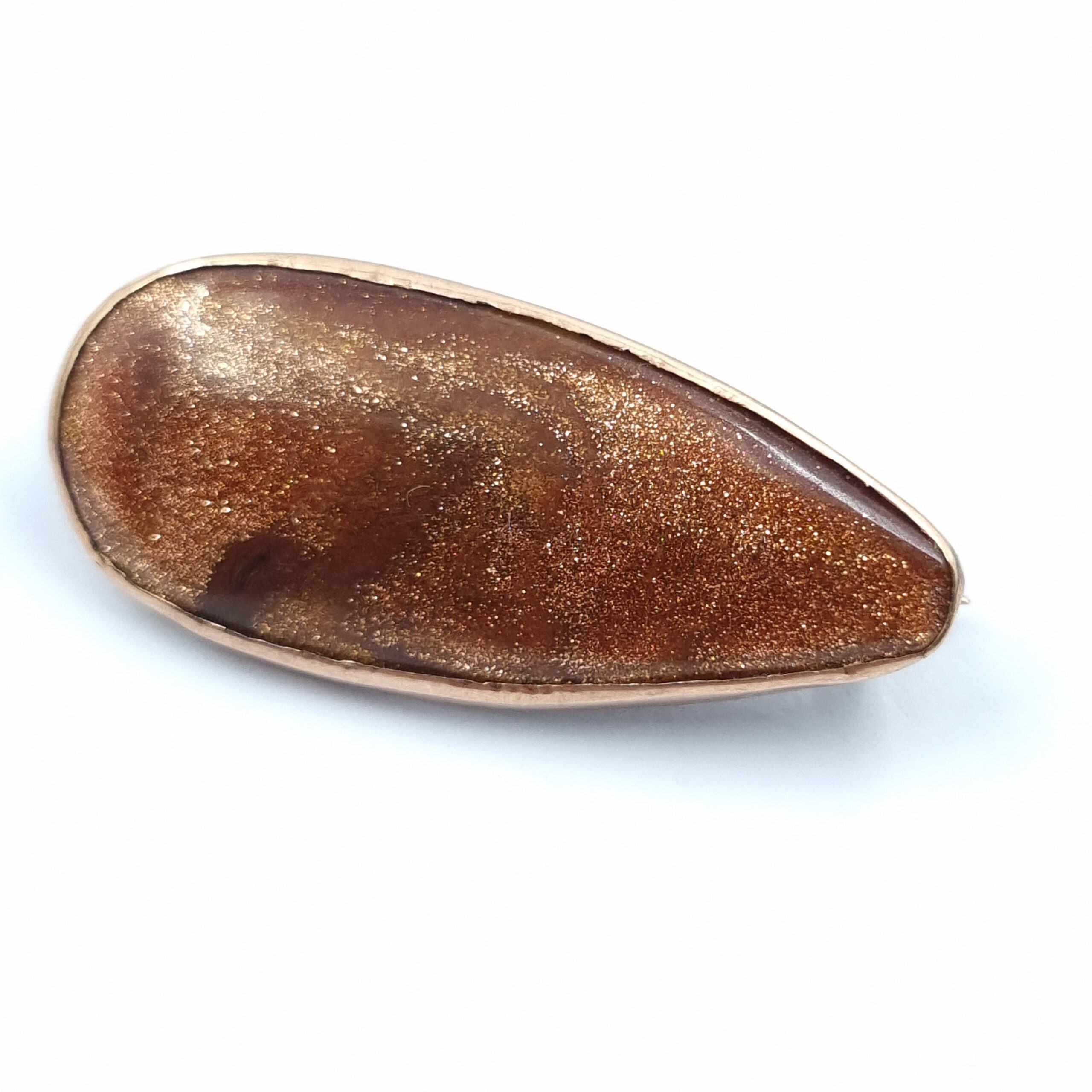 Antique Goldstone Brooch in Yellow Metal Mount - Image 4