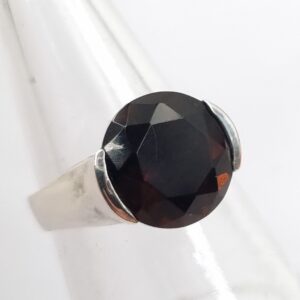 Modernist Sterling Silver Ring Cathedral Set Stone Size P (US 7.5)