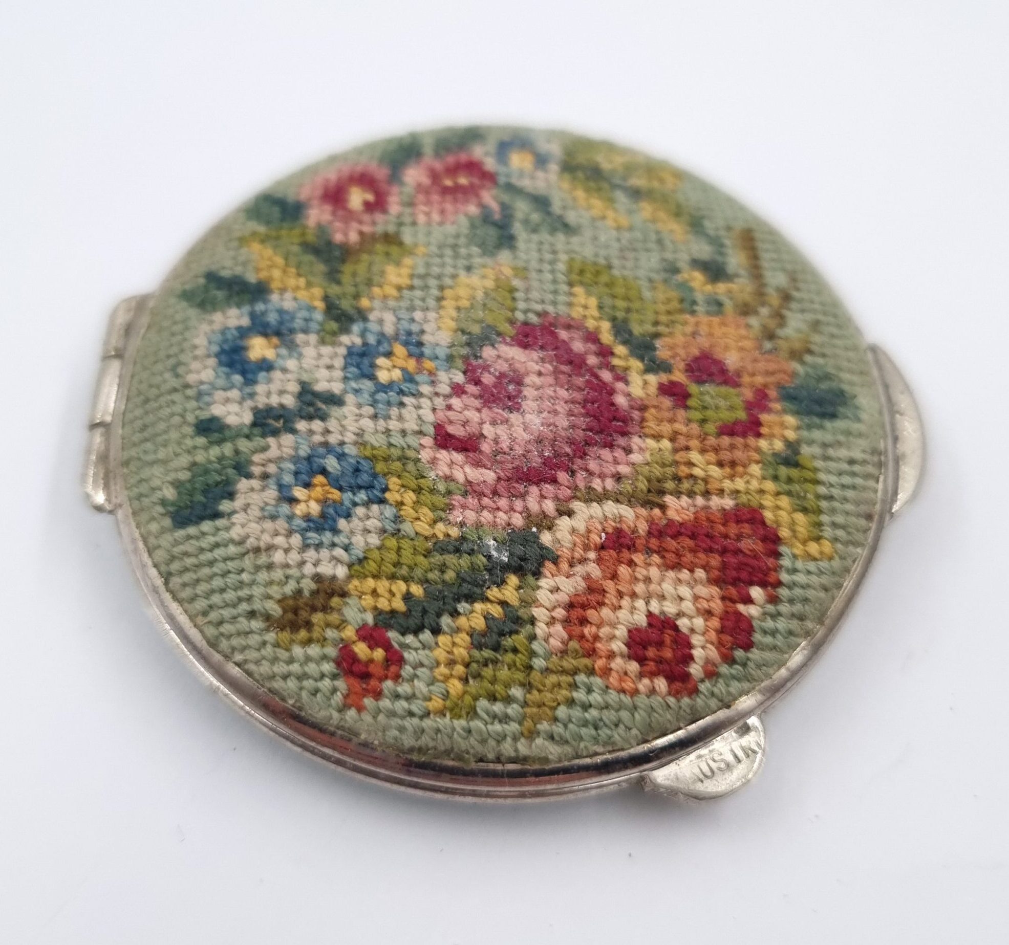 Art Deco Petit Point Powder Compact