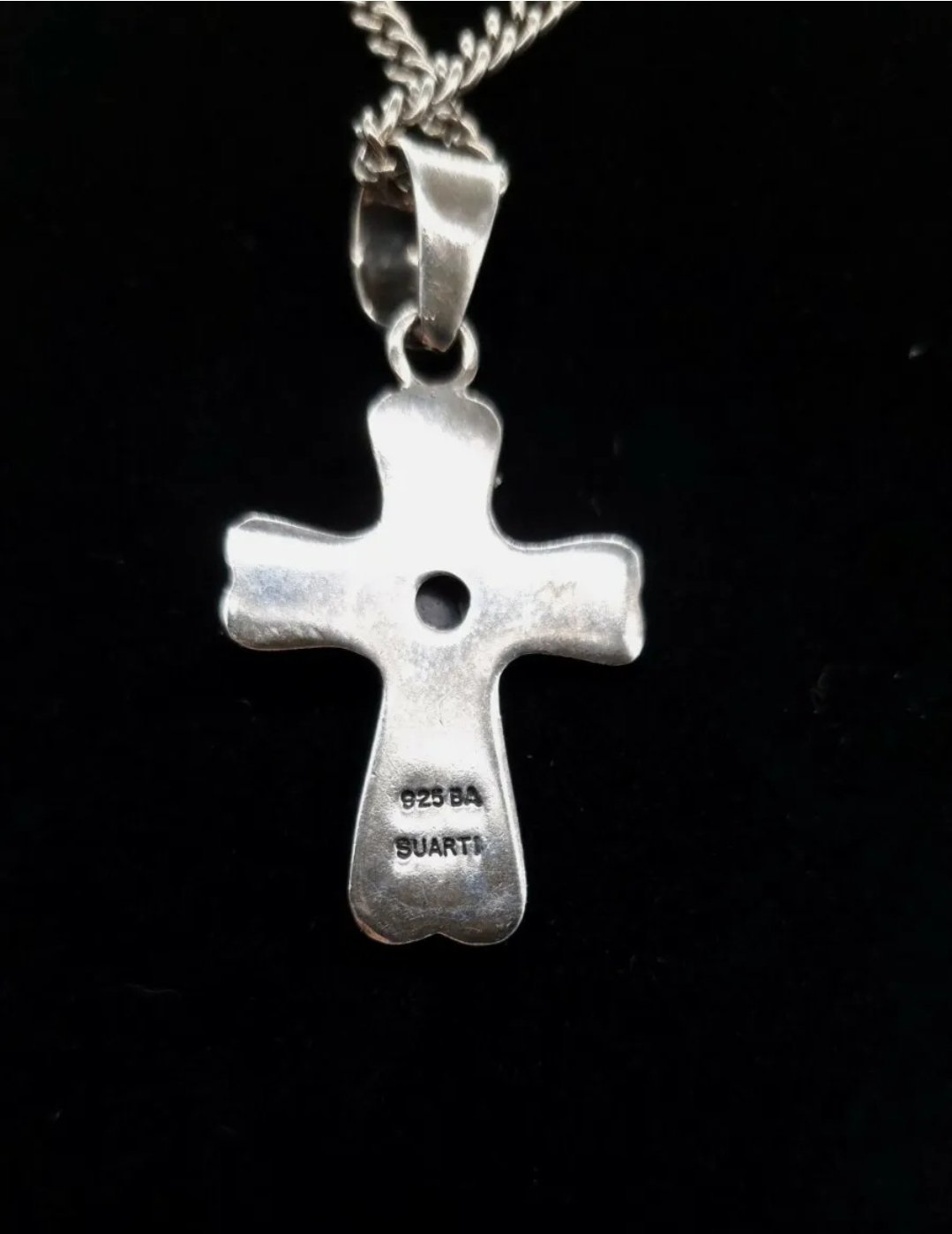 BA Suarti Opal Cross Pendant Necklace in Sterling Silver - Image 3
