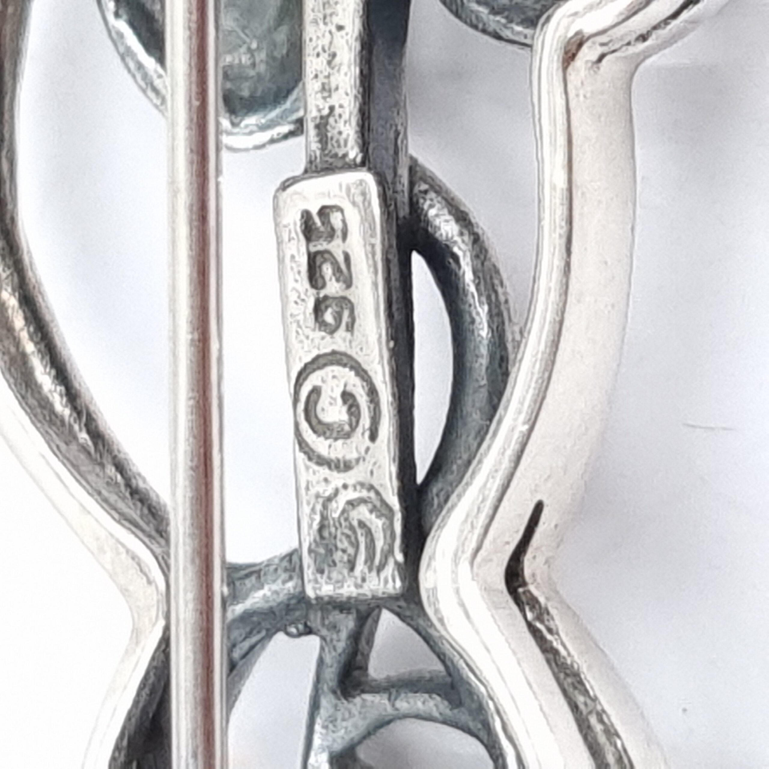 Large Mackintosh Inspired Silver Brooch Glasgow Rose Celtic - Image 4