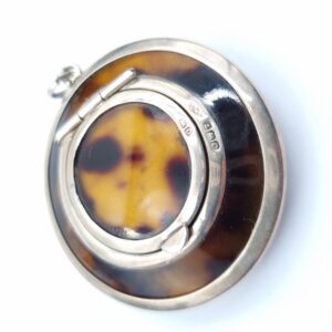 Antique Silver & Tortoiseshell Powder Compact