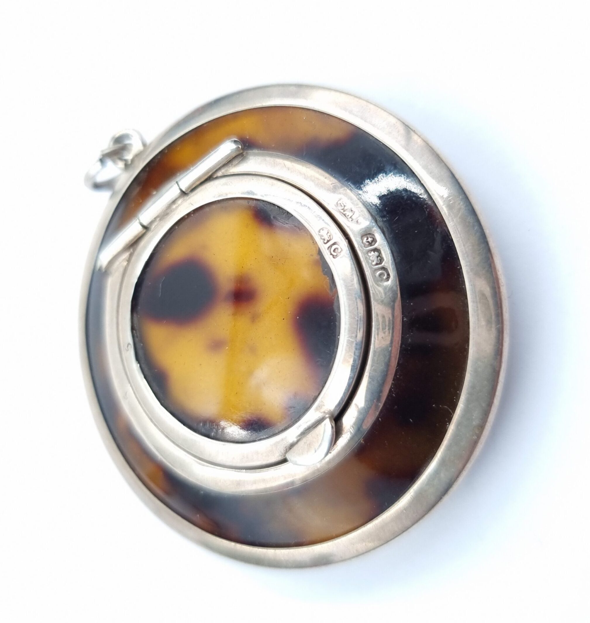 Antique Silver & Tortoiseshell Powder Compact