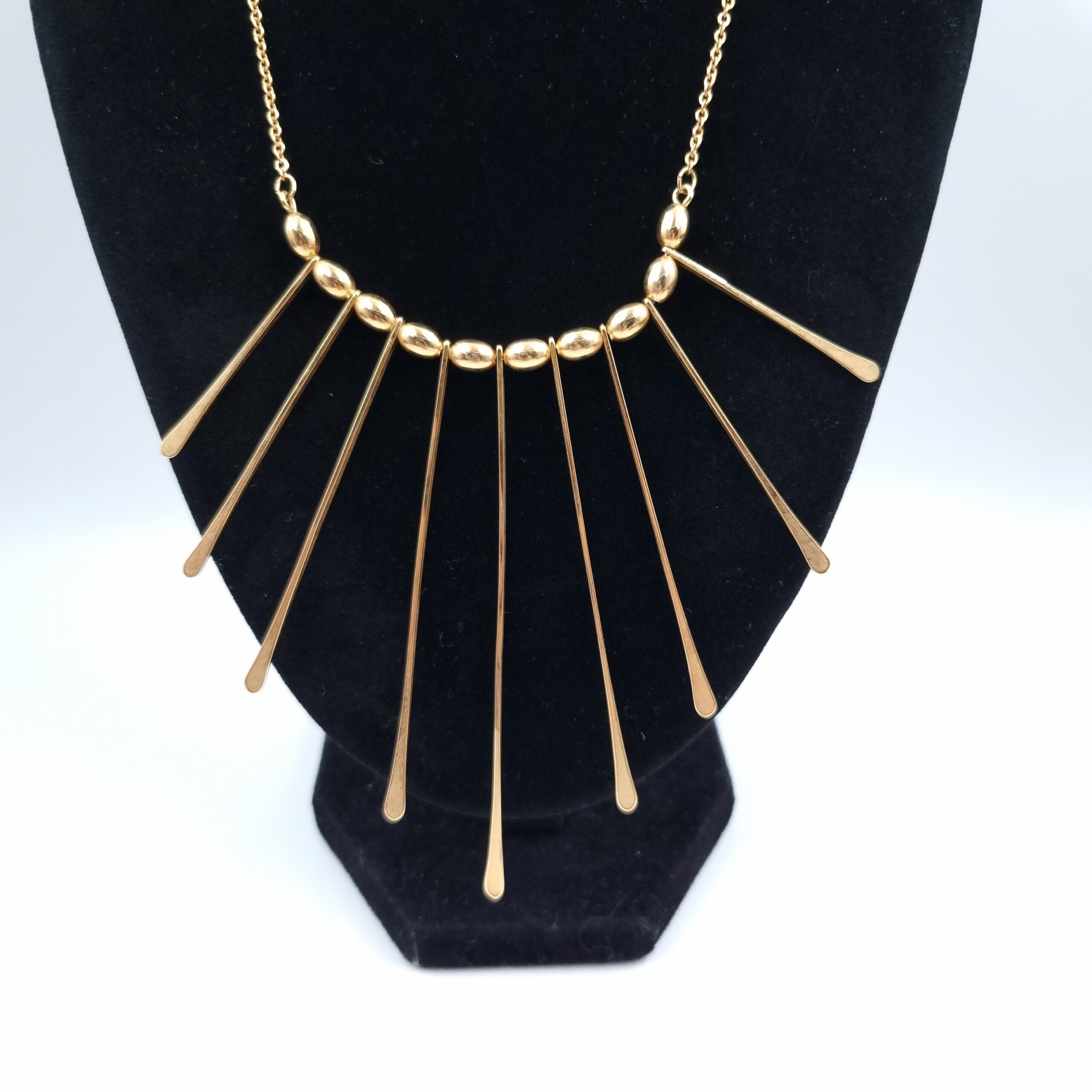 Sarah Coventry Spike Necklace Vintage Egyptian Style c 1980s - Image 2