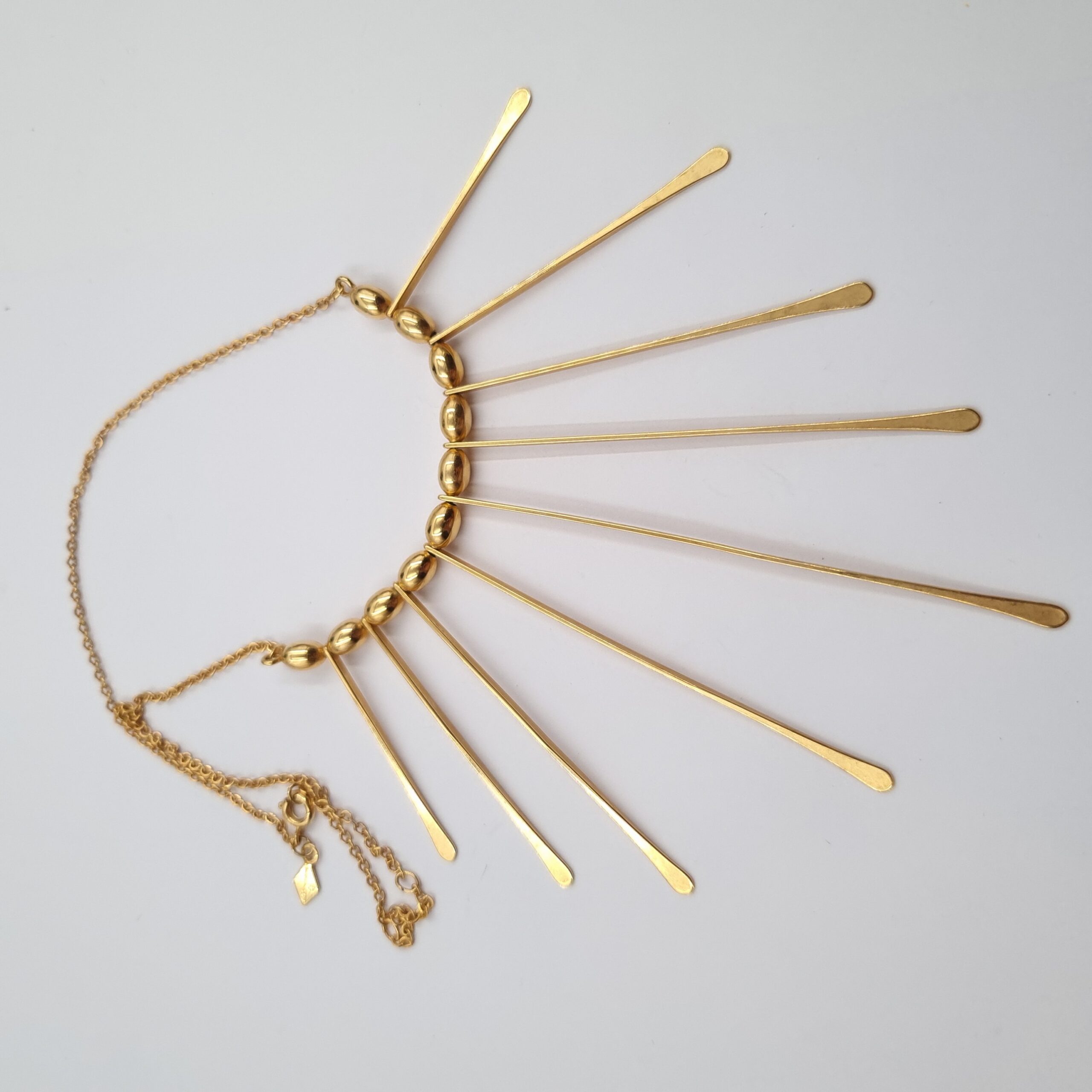 Sarah Coventry Spike Necklace Vintage Egyptian Style c 1980s - Image 3