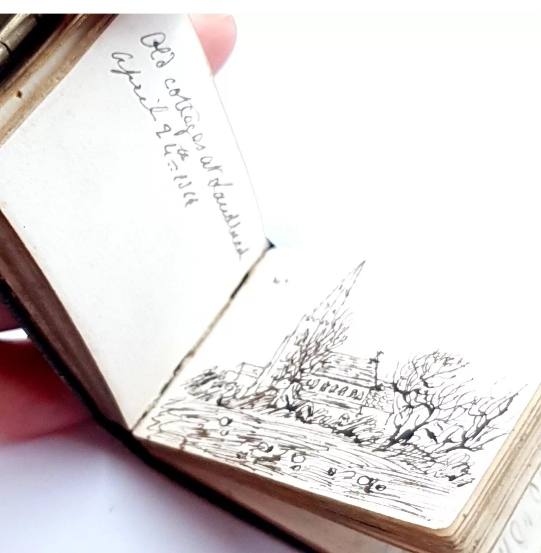 Victorian Aide Memoire & Original Pencil & Drawings Henry Pennys C1860s Leather - Image 5