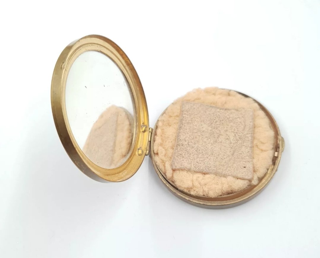 Art Deco Potter & Moore Powder Compact c 1930s with Puff - Image 2