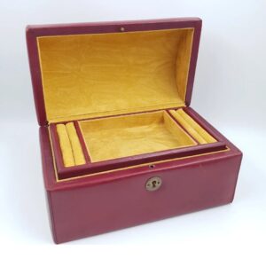 Vintage Domed Jewellery Box Italian Calf Leather