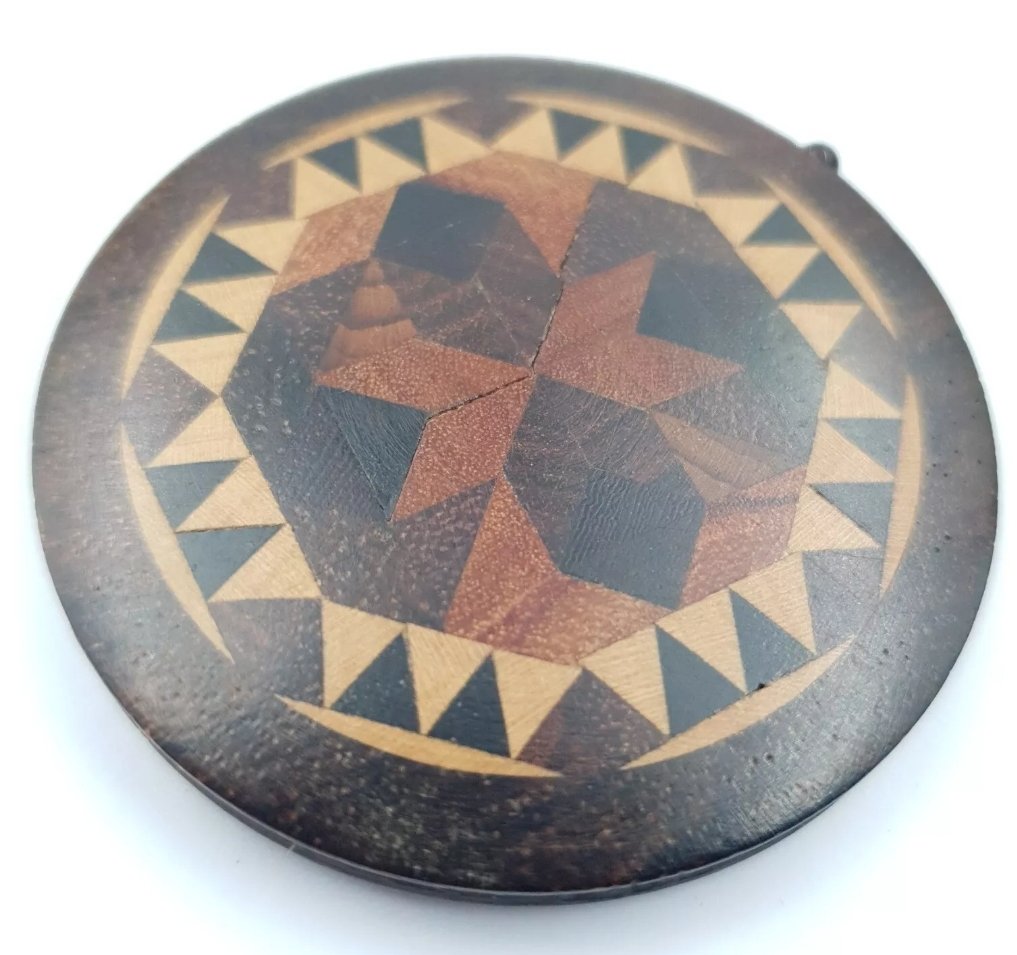 Victorian Pin Wheel Treen Parquetry Ware Geometric Design - Image 3